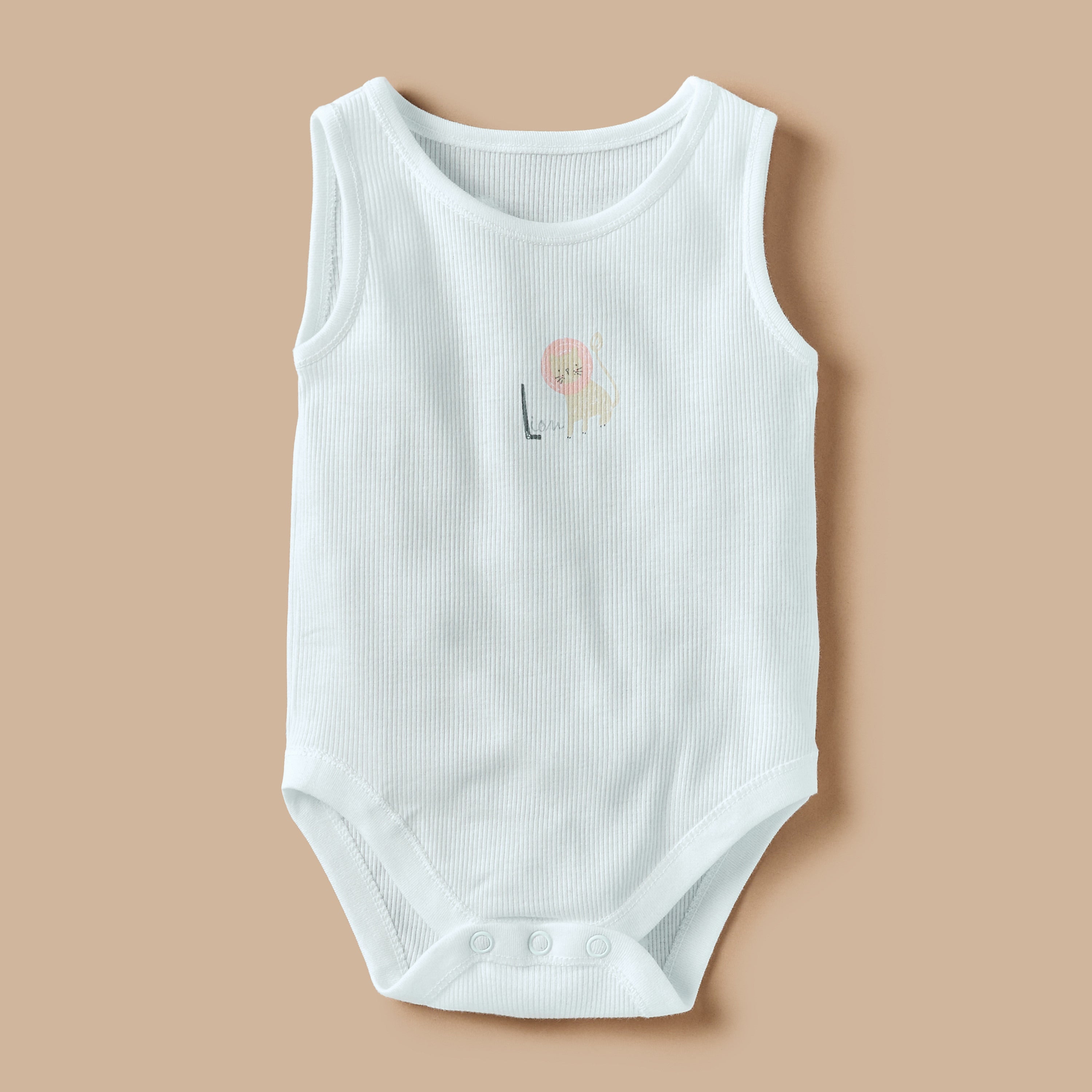 Juniors Animal Print Sleeveless Bodysuit with Button Closure - Set of 7