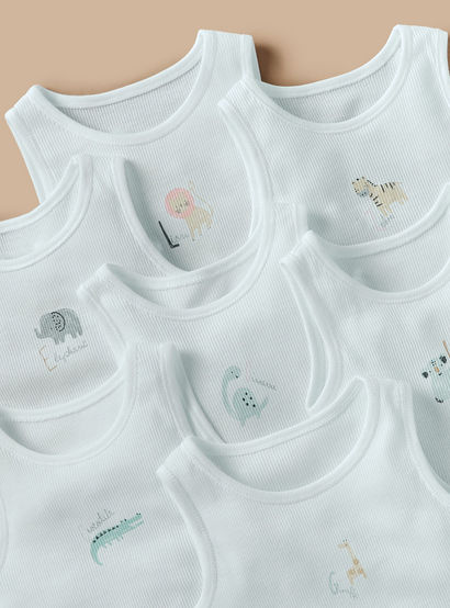 Juniors Animal Print Sleeveless Bodysuit with Button Closure - Set of 7-promo_babyshop_Buy2for115_UAE130126-image-3