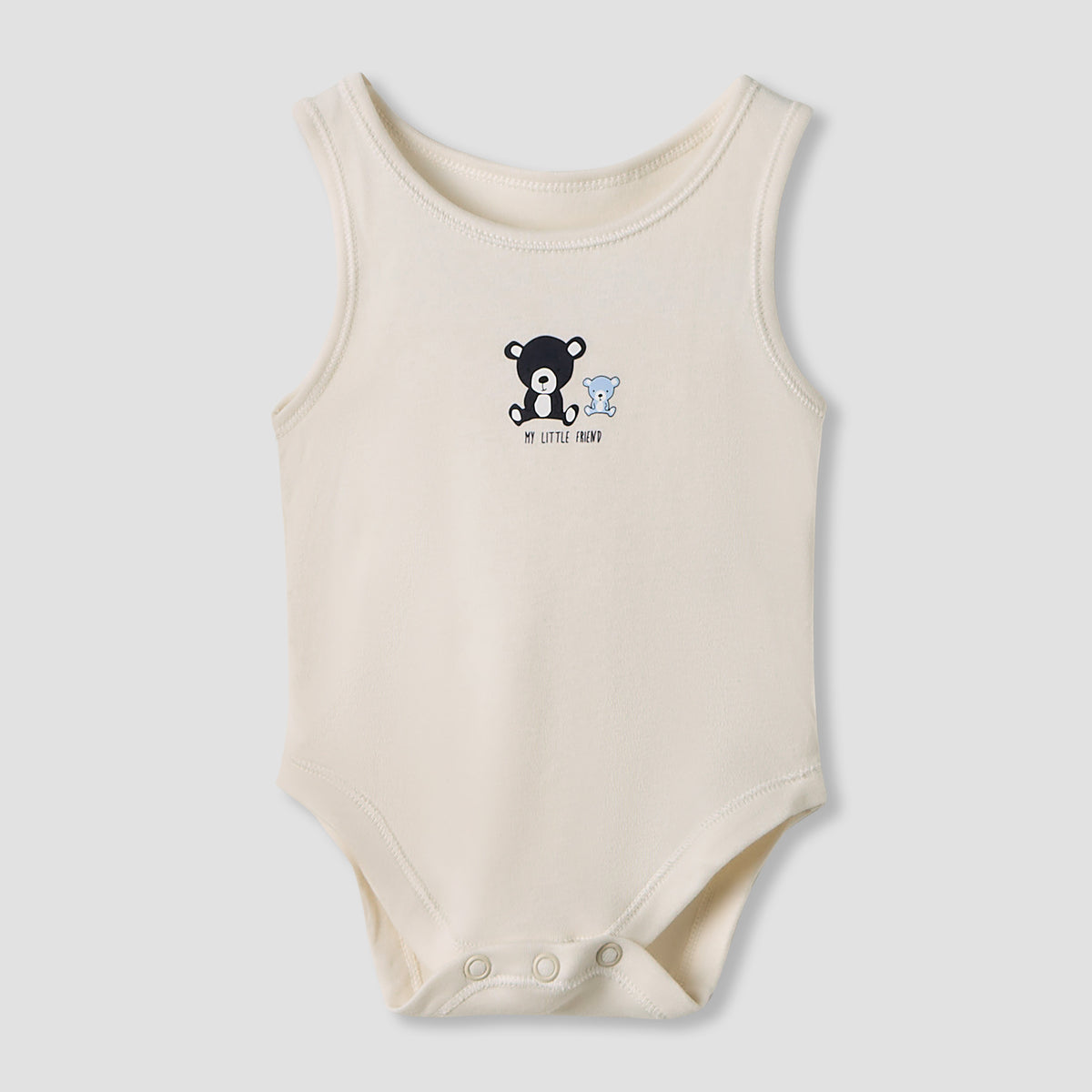 Juniors Animal Print Sleeveless Bodysuit with Button Closure - Set of 7