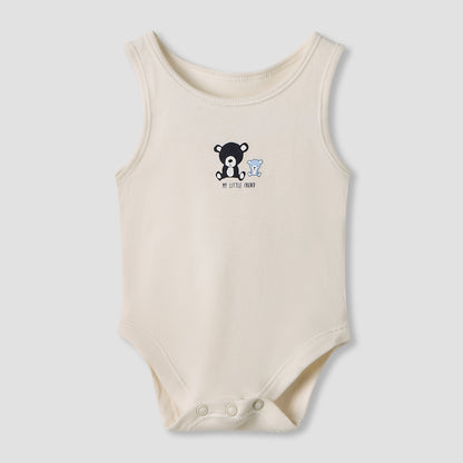 Juniors Animal Print Sleeveless Bodysuit with Button Closure - Set of 7