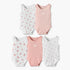 Pack of 5 Juniors Crew Neck Sleeveless Bodysuit with Floral Print