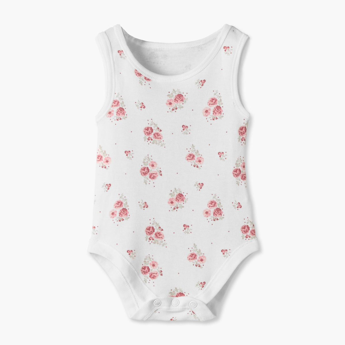 Pack of 5 Juniors Crew Neck Sleeveless Bodysuit with Floral Print