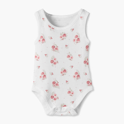 Pack of 5 Juniors Crew Neck Sleeveless Bodysuit with Floral Print