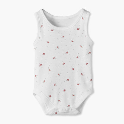 Pack of 5 Juniors Crew Neck Sleeveless Bodysuit with Floral Print