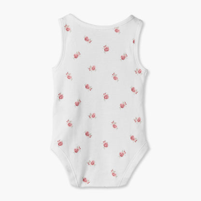 Pack of 5 Juniors Crew Neck Sleeveless Bodysuit with Floral Print