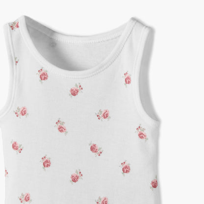 Pack of 5 Juniors Crew Neck Sleeveless Bodysuit with Floral Print