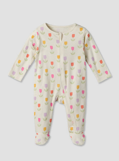 Pack of 3 Juniors Cotton Round Neck Long Sleeves Sleepsuit with Zip Closure-baby-girls-clothing-nightwear-sleepsuits-image-5