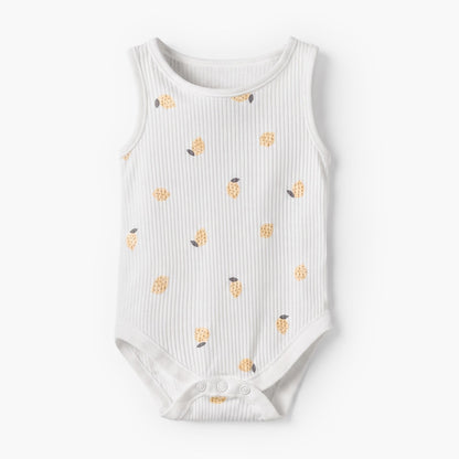 Pack of 5 Juniors Crew Neck Sleeveless Bodysuit with Assorted Print