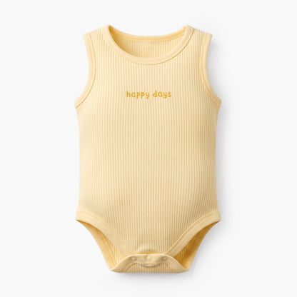 Pack of 5 Juniors Crew Neck Sleeveless Bodysuit with Assorted Print