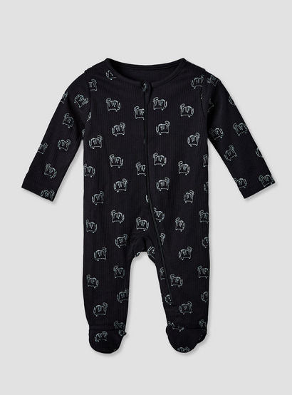 Pack of 3 Juniors Cotton Round Neck Long Sleeves Sleepsuit with Dinosaur Print-baby-boys-clothing-nightwear-sleepsuits-image-3