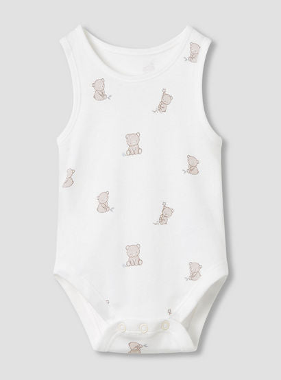 Juniors Round Neck Bodysuit with Snap Button Closure - Cotton - Sleeveless - Set of 5-promo_babyshop_Buy2for115_UAE130126-image-3