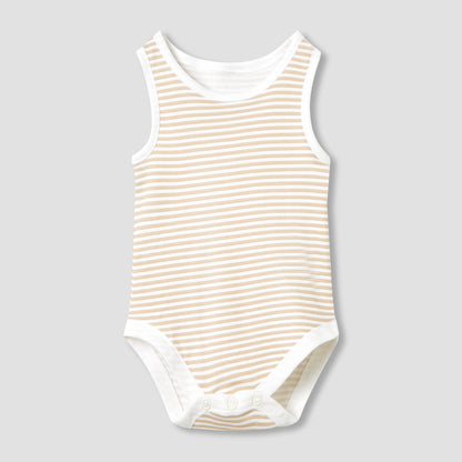 Juniors Round Neck Bodysuit with Snap Button Closure - Cotton - Sleeveless - Set of 5