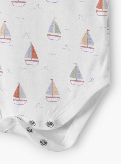 Pack of 5 Juniors Crew Neck Sleeveless Bodysuit with Nautical Print-baby-boys-clothing-bodysuits-image-10