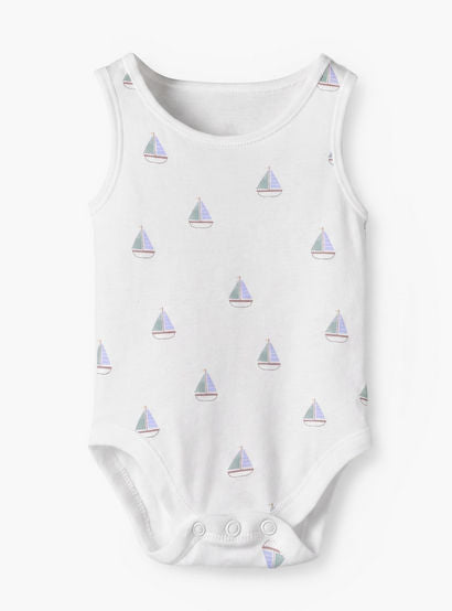 Pack of 5 Juniors Crew Neck Sleeveless Bodysuit with Nautical Print-baby-boys-clothing-bodysuits-image-5