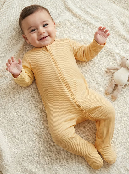 Pack of 3 Juniors Cotton Round Neck Long Sleeves Sleepsuit with Ribbed Design-baby-boys-clothing-nightwear-sleepsuits-image-2
