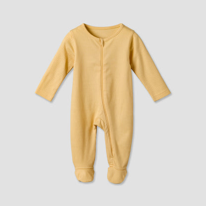 Pack of 3 Juniors Cotton Round Neck Long Sleeves Sleepsuit with Ribbed Design