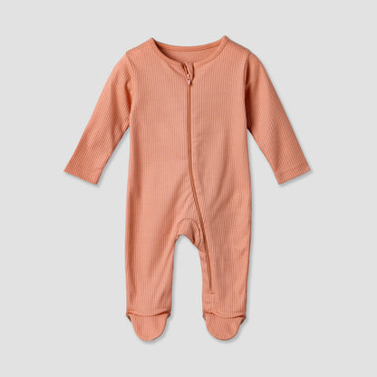 Pack of 3 Juniors Cotton Round Neck Long Sleeves Sleepsuit with Ribbed Design