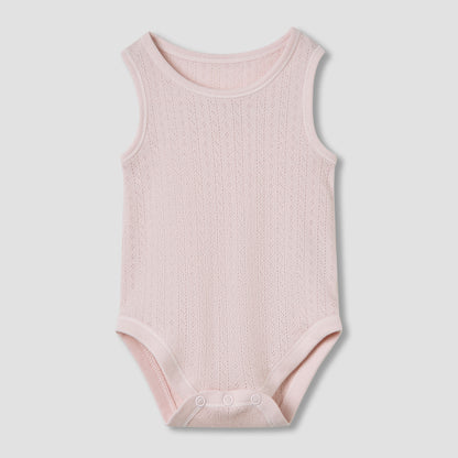 Juniors Round Neck Bodysuit with Texture - Cotton - Sleeveless - Set of 5