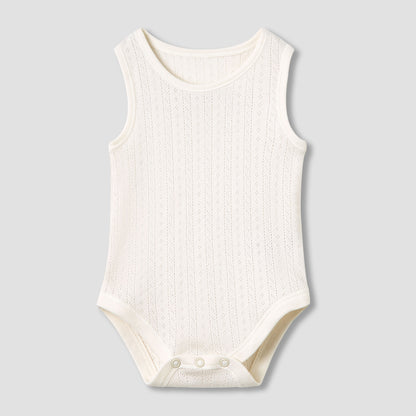 Juniors Round Neck Bodysuit with Texture - Cotton - Sleeveless - Set of 5
