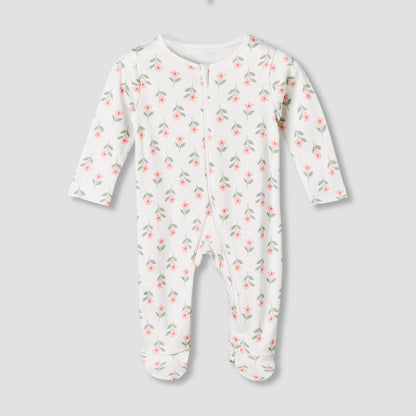 Pack of 5 Juniors Cotton Crew Neck Long Sleeves Sleepsuit with Floral Print