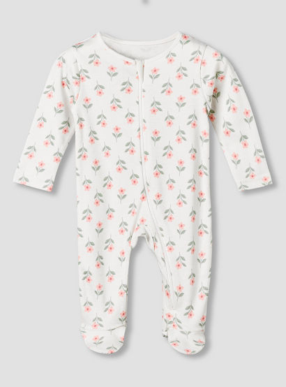 Pack of 5 Juniors Cotton Crew Neck Long Sleeves Sleepsuit with Floral Print-baby-girls-clothing-nightwear-sleepsuits-image-2
