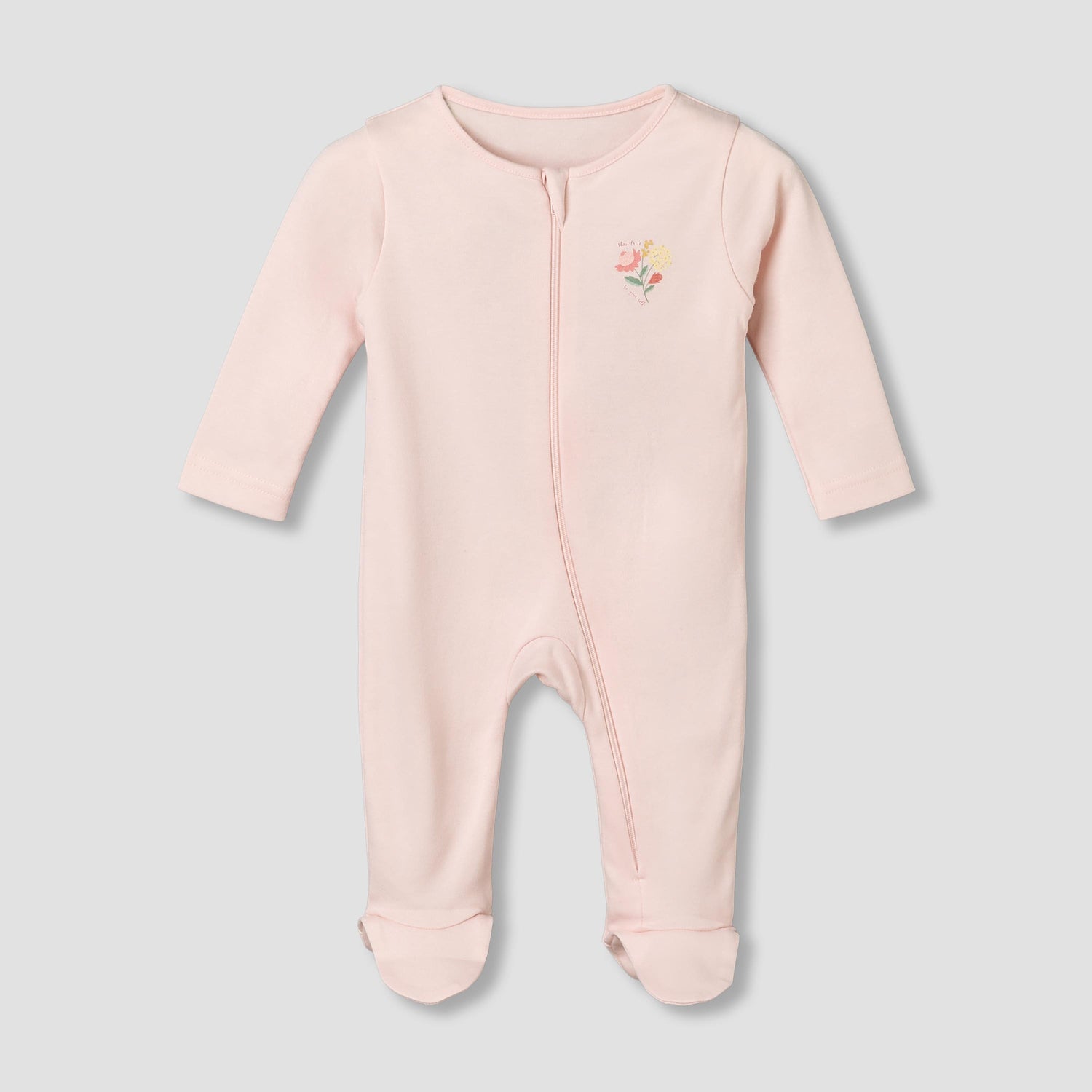 Pack of 5 Juniors Cotton Crew Neck Long Sleeves Sleepsuit with Floral Print