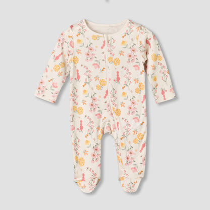 Pack of 5 Juniors Cotton Crew Neck Long Sleeves Sleepsuit with Floral Print