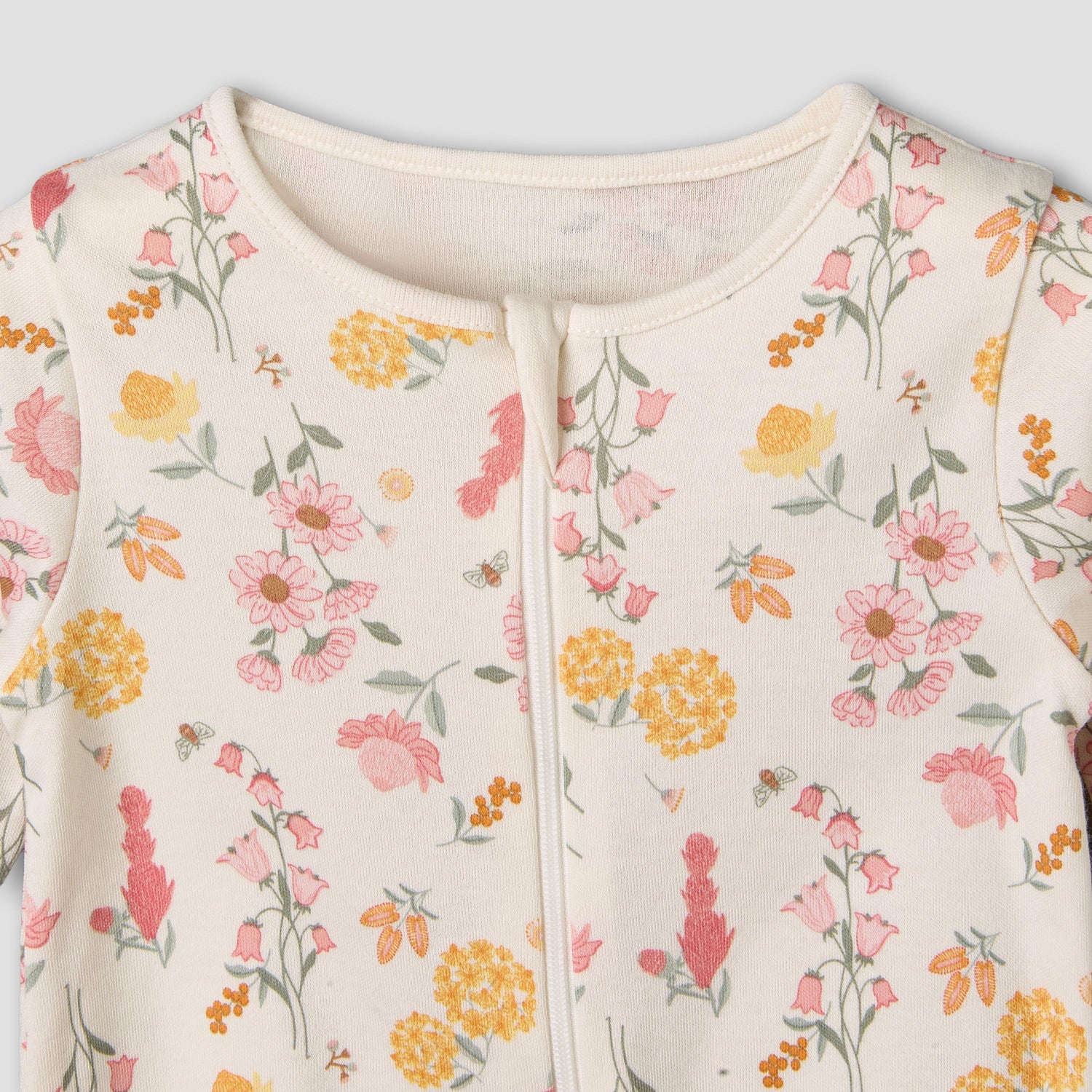 Pack of 5 Juniors Cotton Crew Neck Long Sleeves Sleepsuit with Floral Print