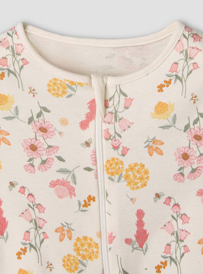 Pack of 5 Juniors Cotton Crew Neck Long Sleeves Sleepsuit with Floral Print-baby-girls-clothing-nightwear-sleepsuits-image-7