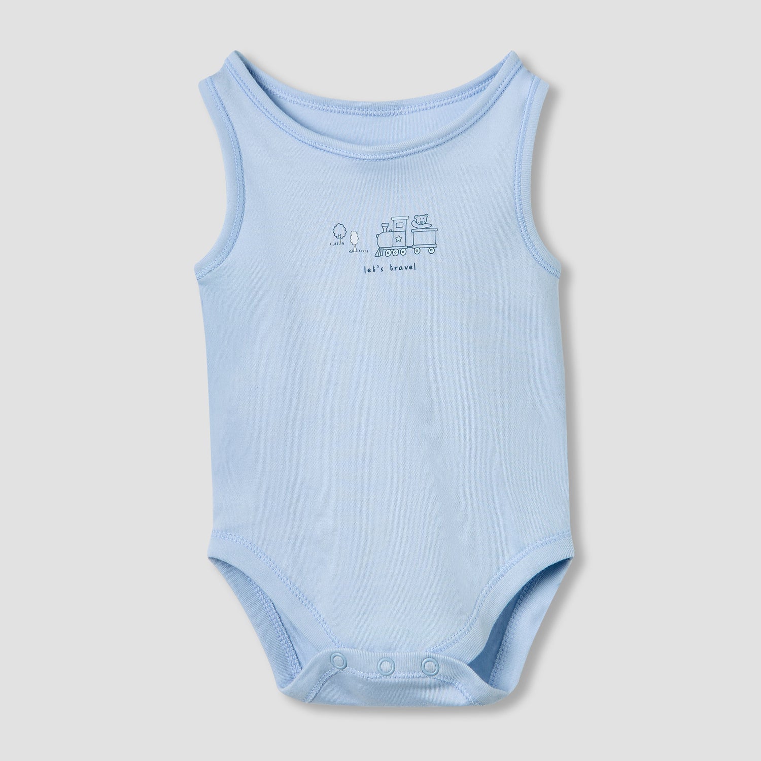 Juniors Printed Sleeveless Bodysuit with Snap Button Closure - Set of 5