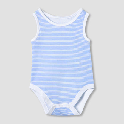 Juniors Printed Sleeveless Bodysuit with Snap Button Closure - Set of 5