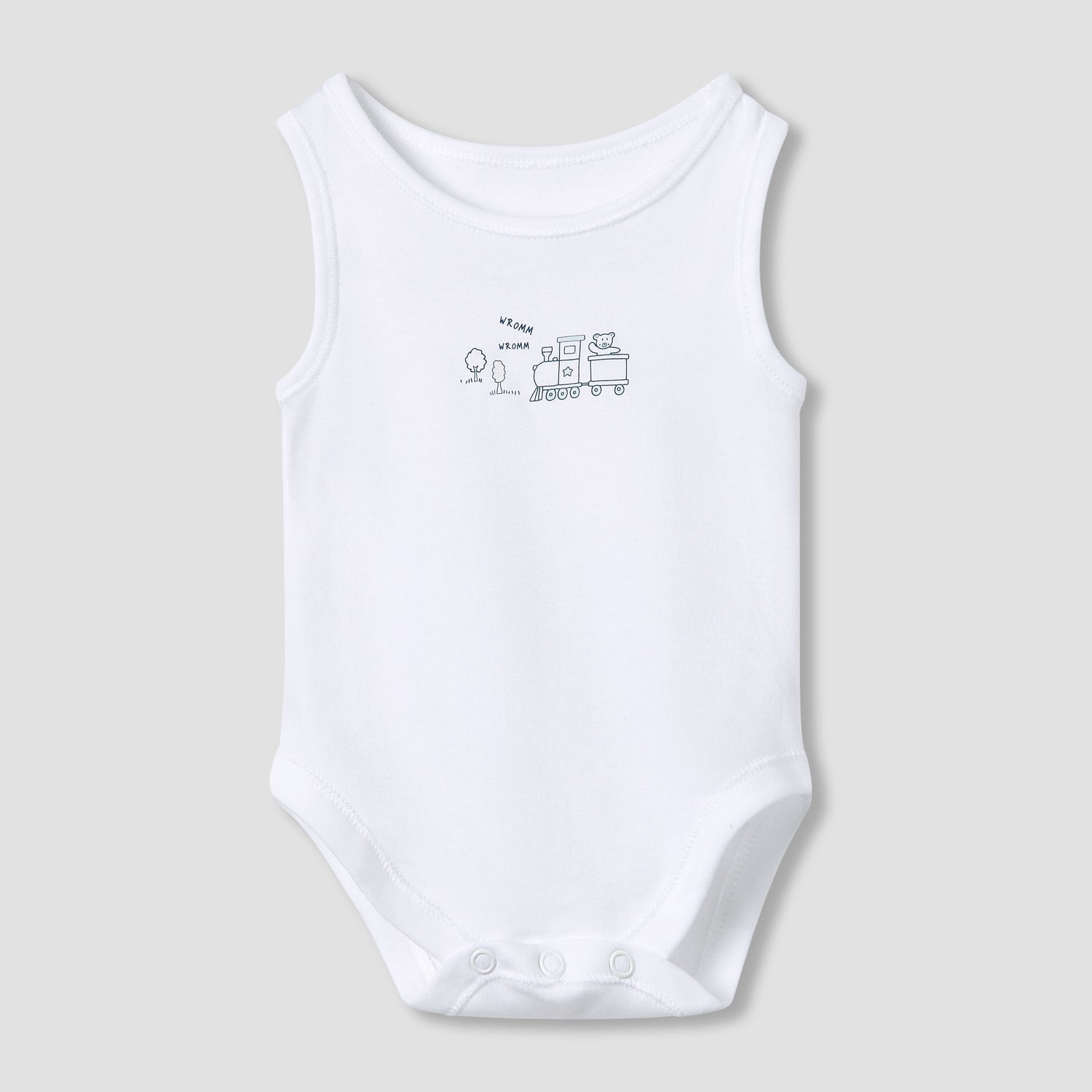 Juniors Printed Sleeveless Bodysuit with Snap Button Closure - Set of 5