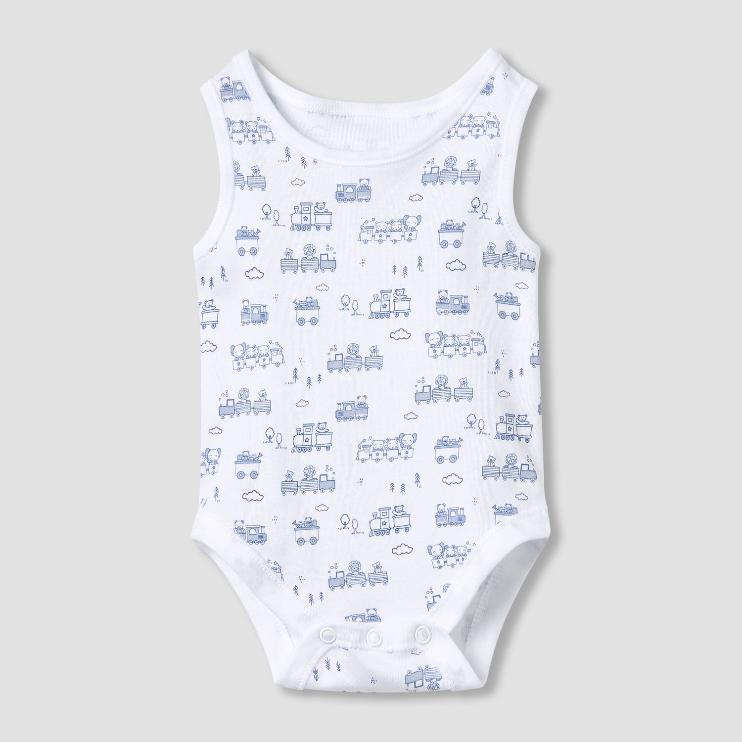 Juniors Printed Sleeveless Bodysuit with Snap Button Closure - Set of 5