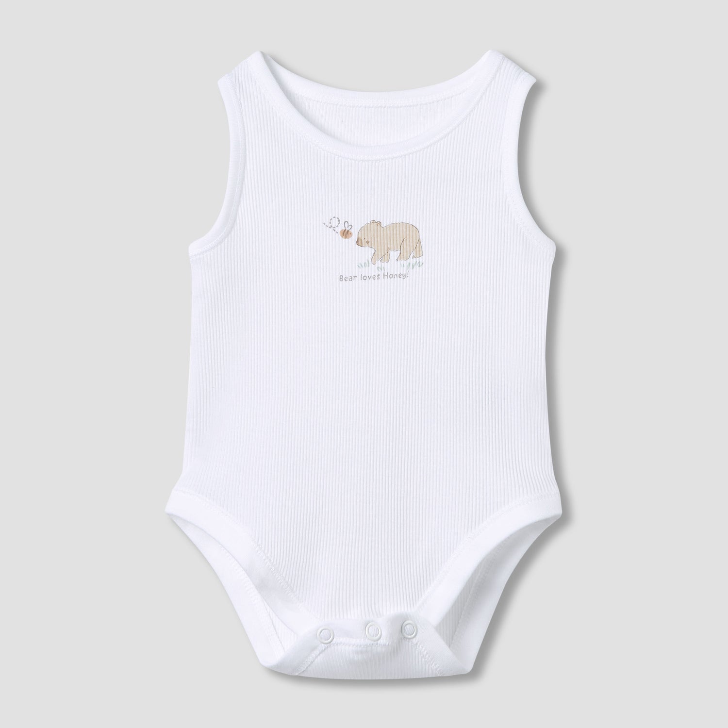 Juniors Round Neck Bodysuit with Snap Button Closure - Cotton - Sleeveless - Set of 5