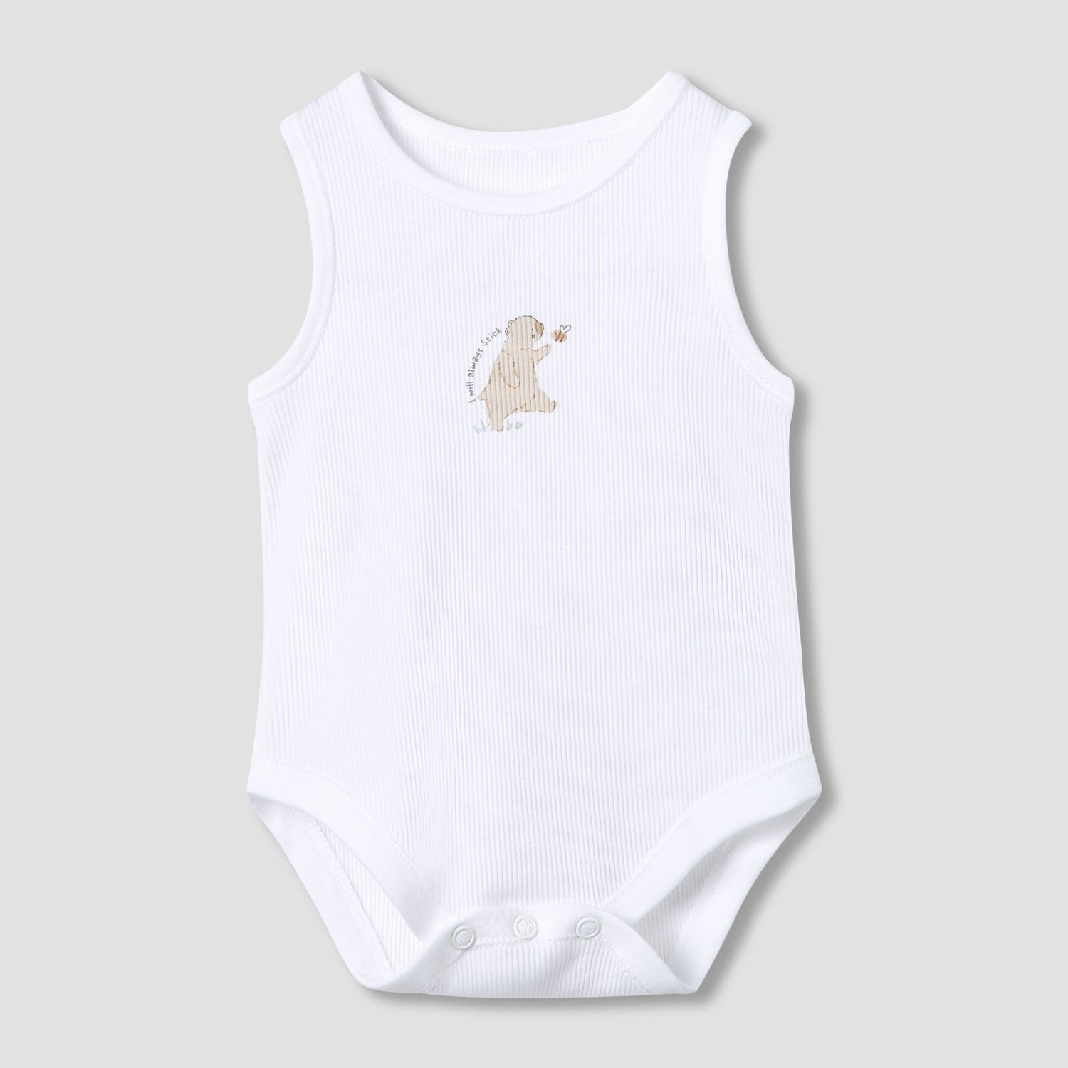Juniors Round Neck Bodysuit with Snap Button Closure - Cotton - Sleeveless - Set of 5