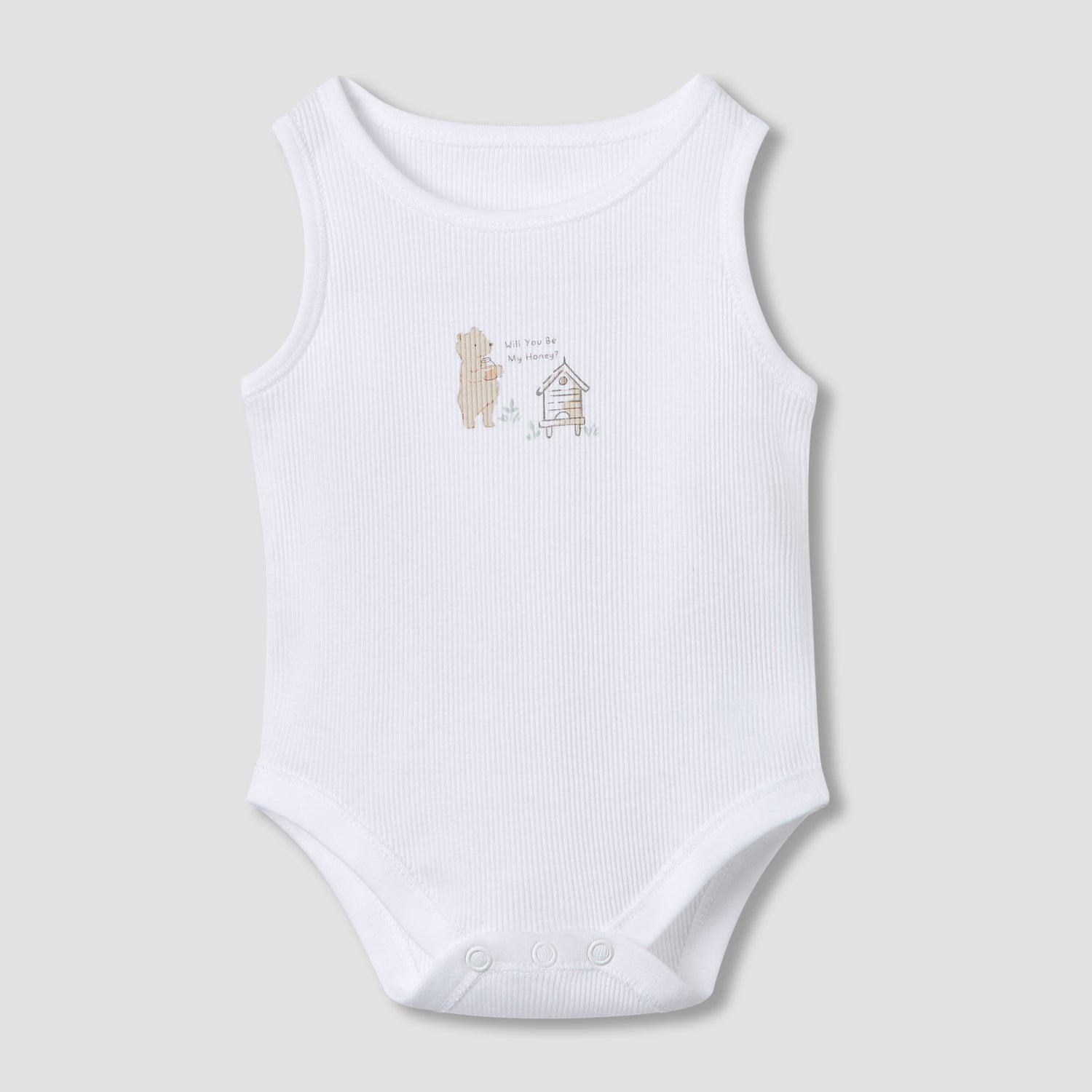 Juniors Round Neck Bodysuit with Snap Button Closure - Cotton - Sleeveless - Set of 5