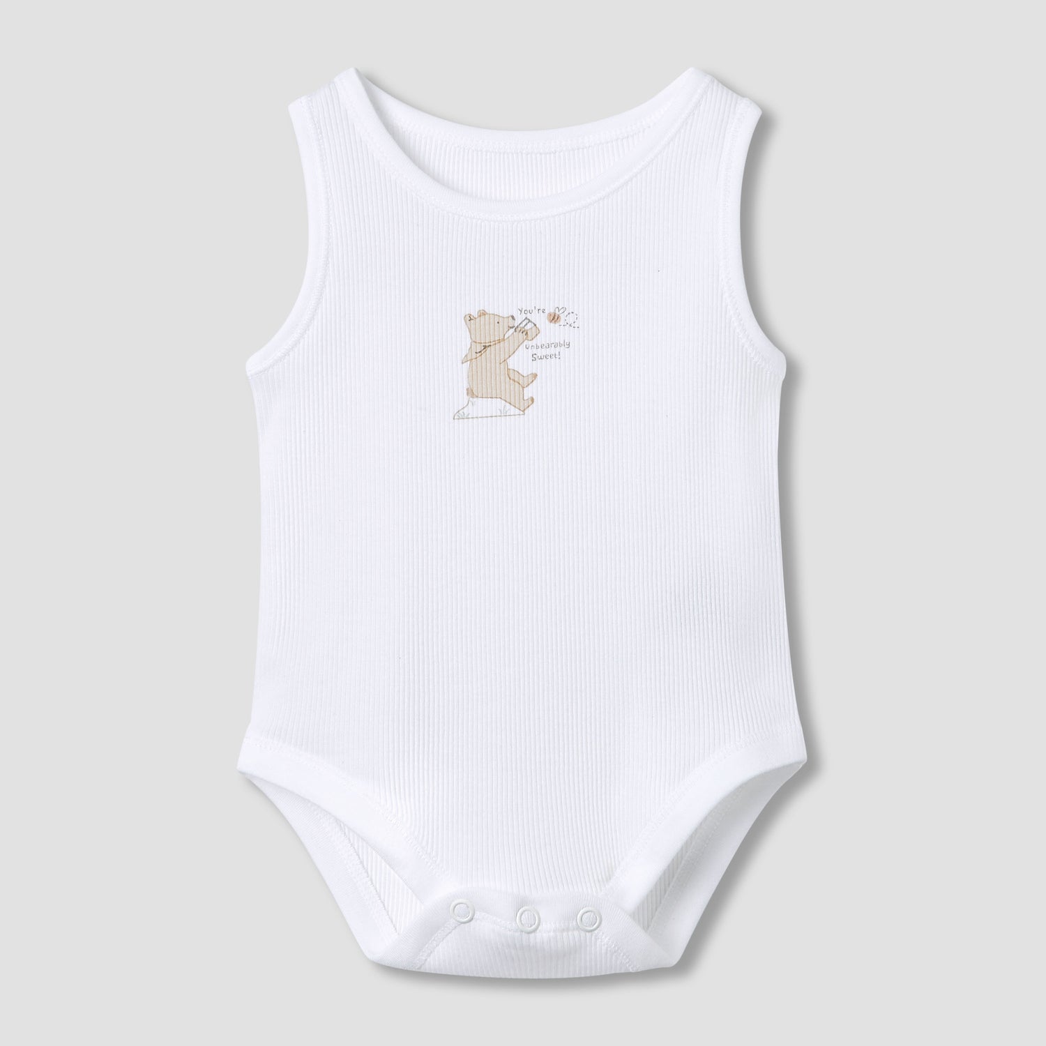 Juniors Round Neck Bodysuit with Snap Button Closure - Cotton - Sleeveless - Set of 5