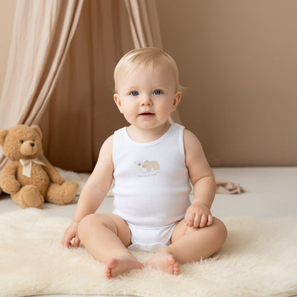 Juniors Round Neck Bodysuit with Snap Button Closure - Cotton - Sleeveless - Set of 5