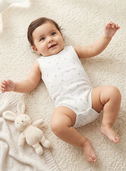 Pack of 7 Juniors Cotton Crew Neck Sleeveless Bodysuit with Snap Button Closure-baby-girls-clothing-bodysuits-image-2