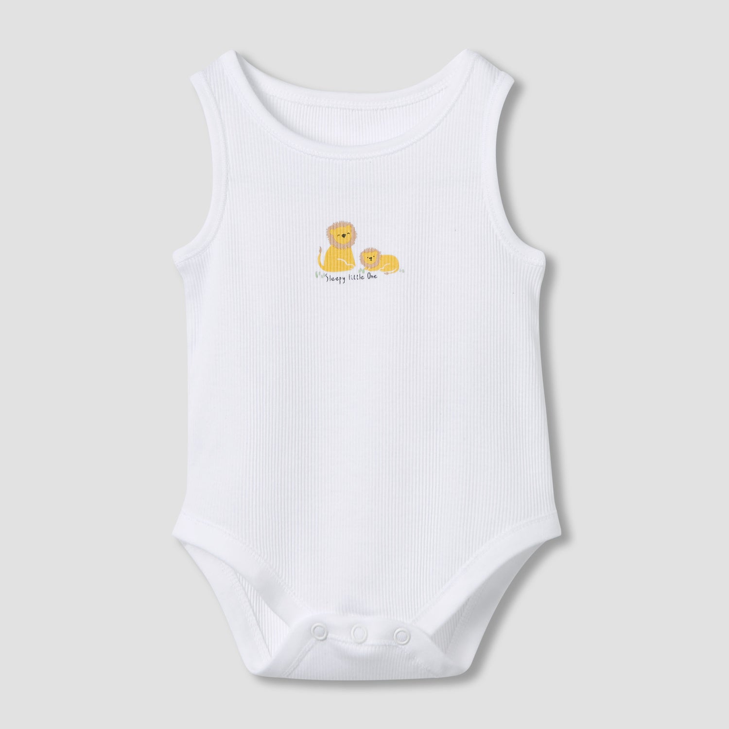 Juniors Round Neck Bodysuit with Snap Button Closure - Cotton - Sleeveless - Set of 5