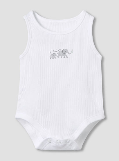Juniors Round Neck Bodysuit with Snap Button Closure - Cotton - Sleeveless - Set of 5-promo_babyshop_Buy2for115_UAE130126-image-4