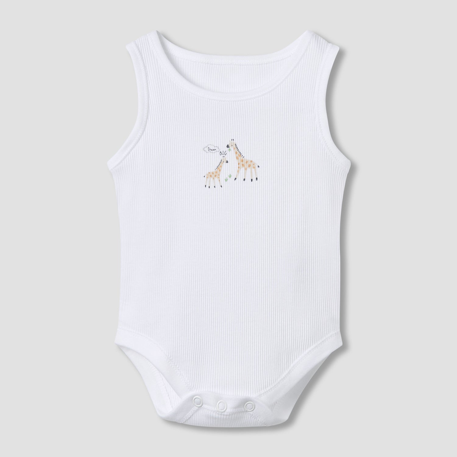 Juniors Round Neck Bodysuit with Snap Button Closure - Cotton - Sleeveless - Set of 5