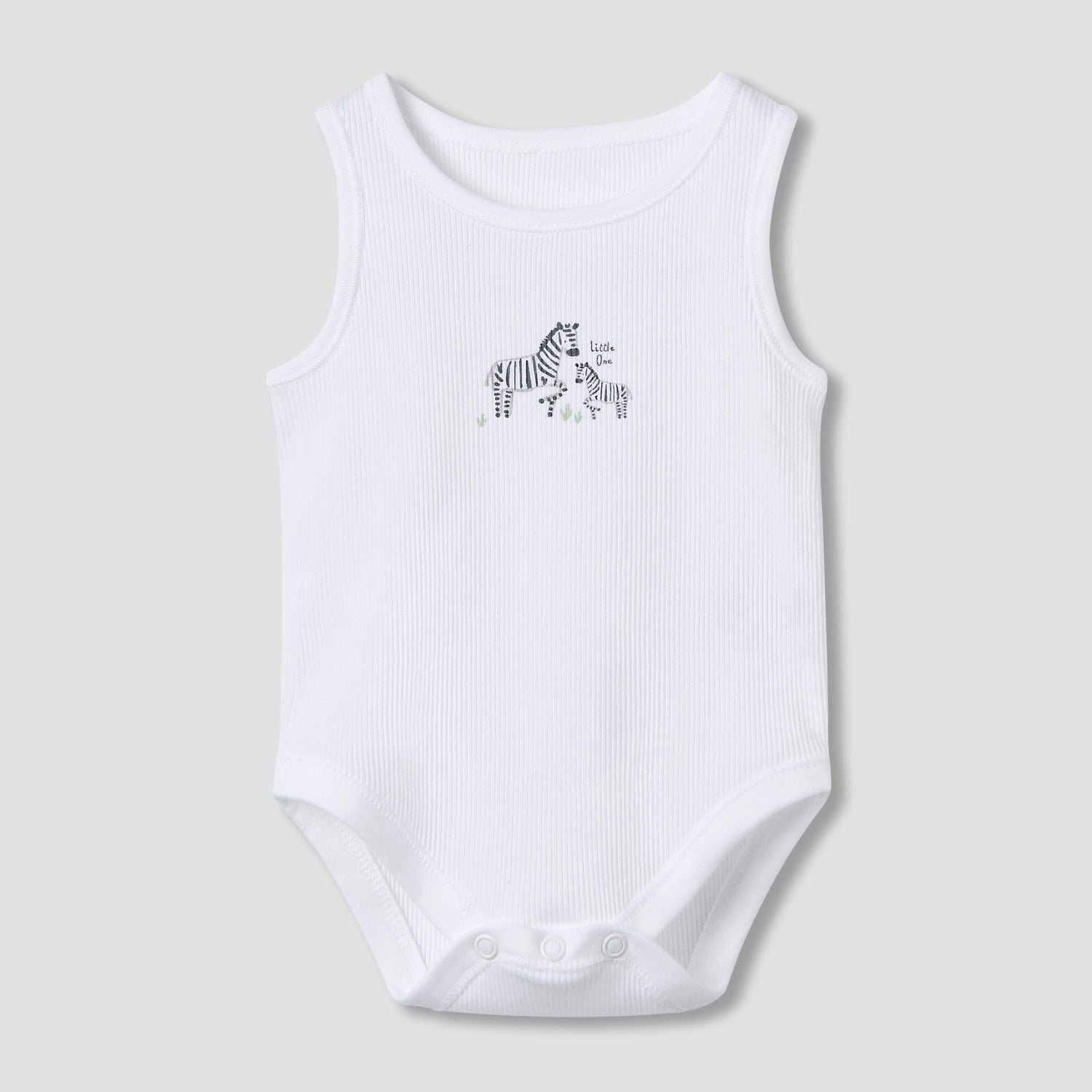 Juniors Round Neck Bodysuit with Snap Button Closure - Cotton - Sleeveless - Set of 5