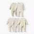 Pack of 5 Juniors Cotton Round Neck Long Sleeves Sleepsuit with Dinosaur Print - Green / 12-18 mths