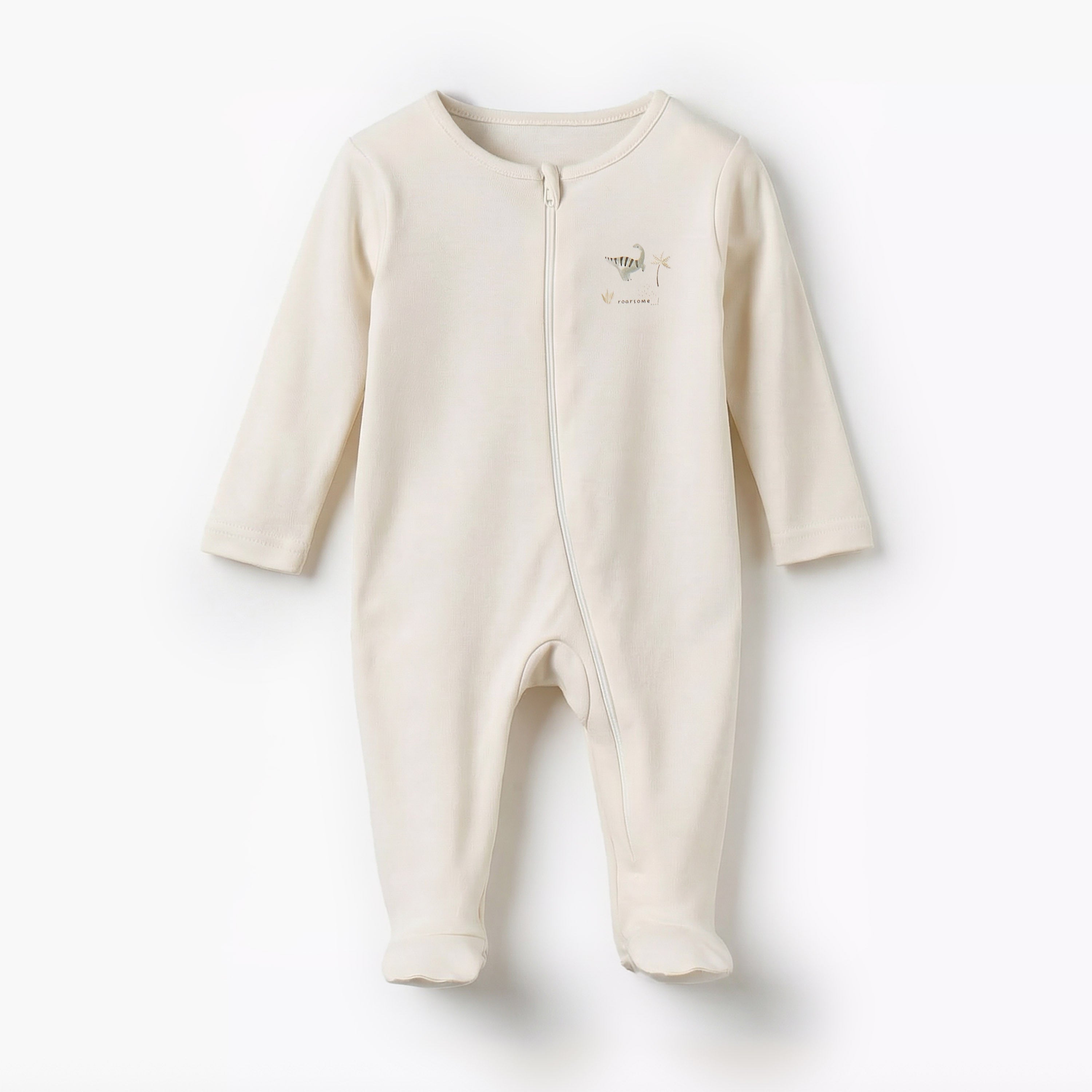 Pack of 5 Juniors Cotton Round Neck Long Sleeves Sleepsuit with Dinosaur Print