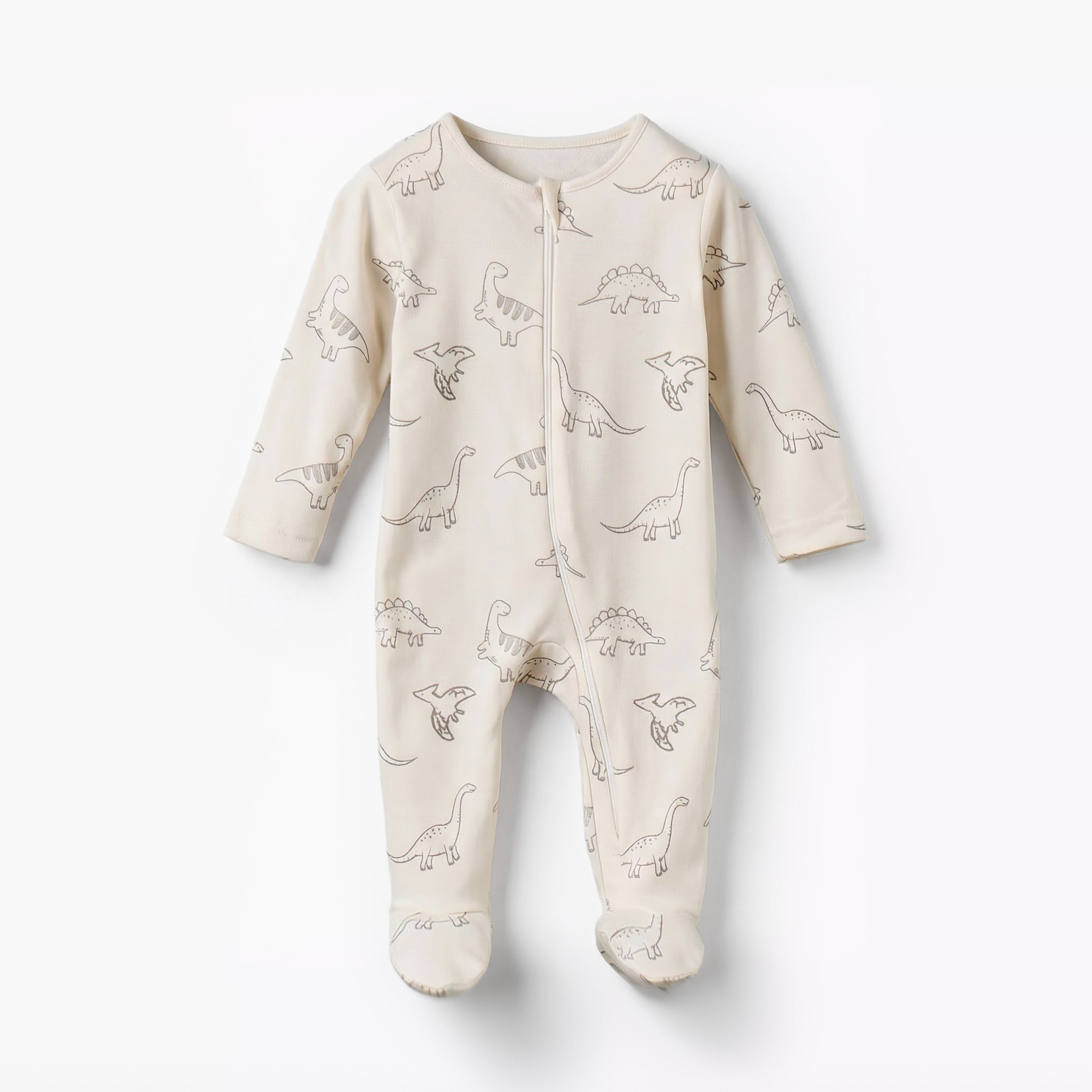 Pack of 5 Juniors Cotton Round Neck Long Sleeves Sleepsuit with Dinosaur Print