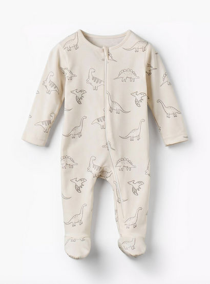 Pack of 5 Juniors Cotton Round Neck Long Sleeves Sleepsuit with Dinosaur Print-baby-boys-clothing-nightwear-sleepsuits-image-7
