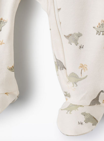 Pack of 5 Juniors Cotton Round Neck Long Sleeves Sleepsuit with Dinosaur Print-baby-boys-clothing-nightwear-sleepsuits-image-9