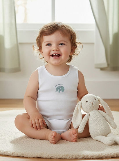 Juniors Round Neck Bodysuit with Snap Button Closure - Cotton - Sleeveless - Set of 7-baby-boys-clothing-multipacks-image-12