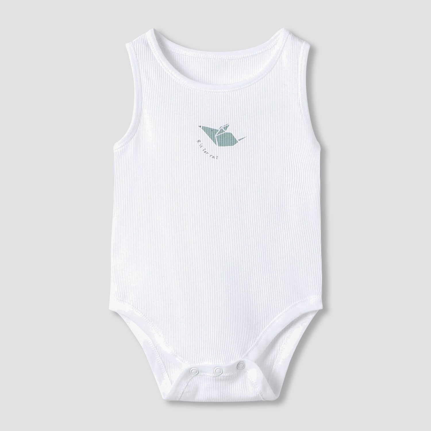 Juniors Round Neck Bodysuit with Snap Button Closure - Cotton - Sleeveless - Set of 7